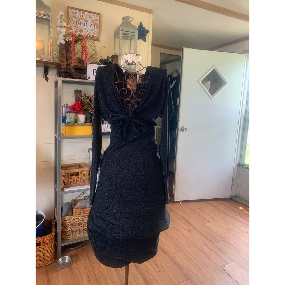 NWT Chaser Midi Chest Knot Ribbed Stretch Dress Small